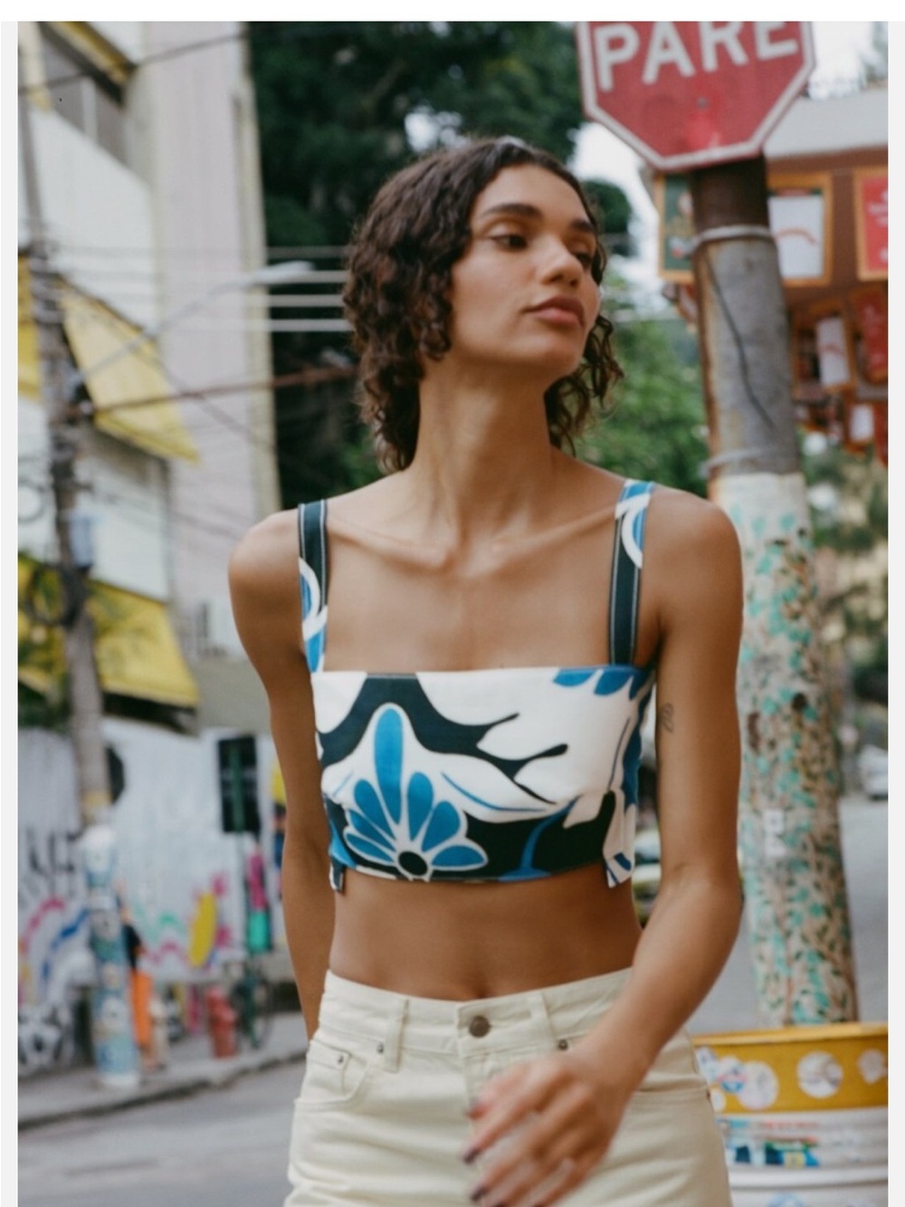 Zara floral crop top